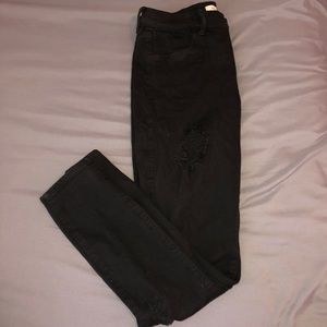 Pacsun high rise black jeans with rips size 28